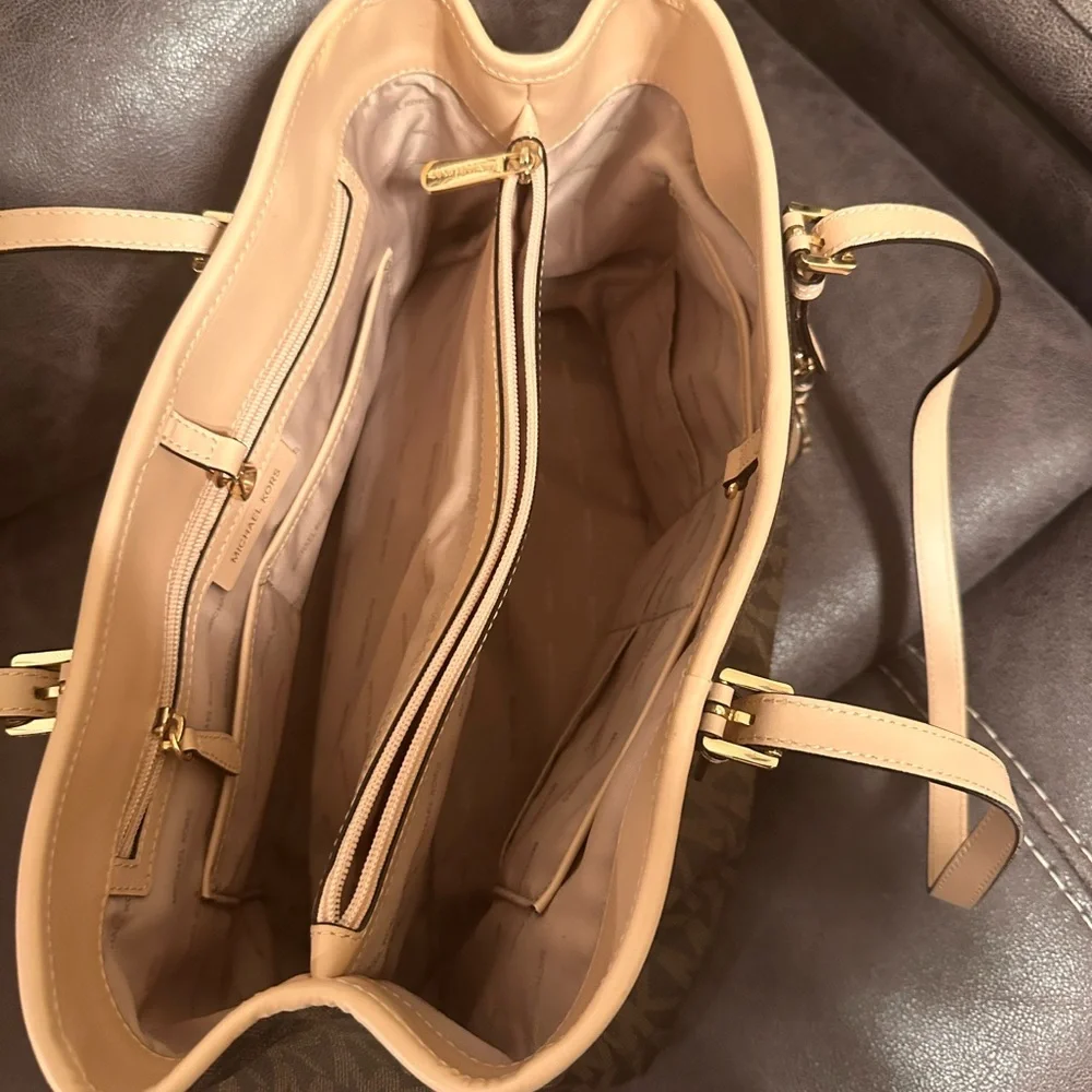 Michael Kors Tan and Brown Signature Tote - Picture 2 of 3